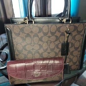 Coach satchel with wallet